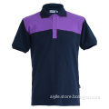 shanghai coloful beads pique fabric purple cotton polyester polo shirt
